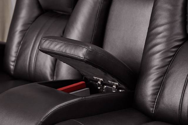 Kingvale Court Black Dual Power Reclining Console Loveseat - Thumbnail - Image 3