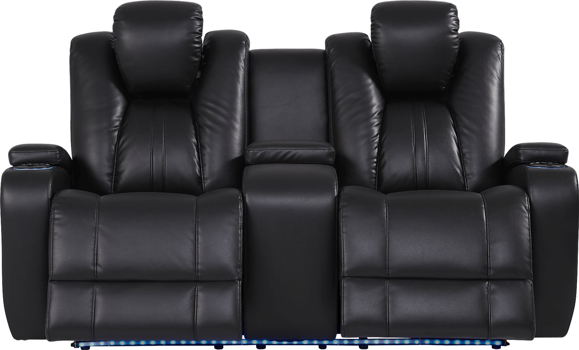 Kingvale Court Black Dual Power Reclining Console Loveseat - Image 1