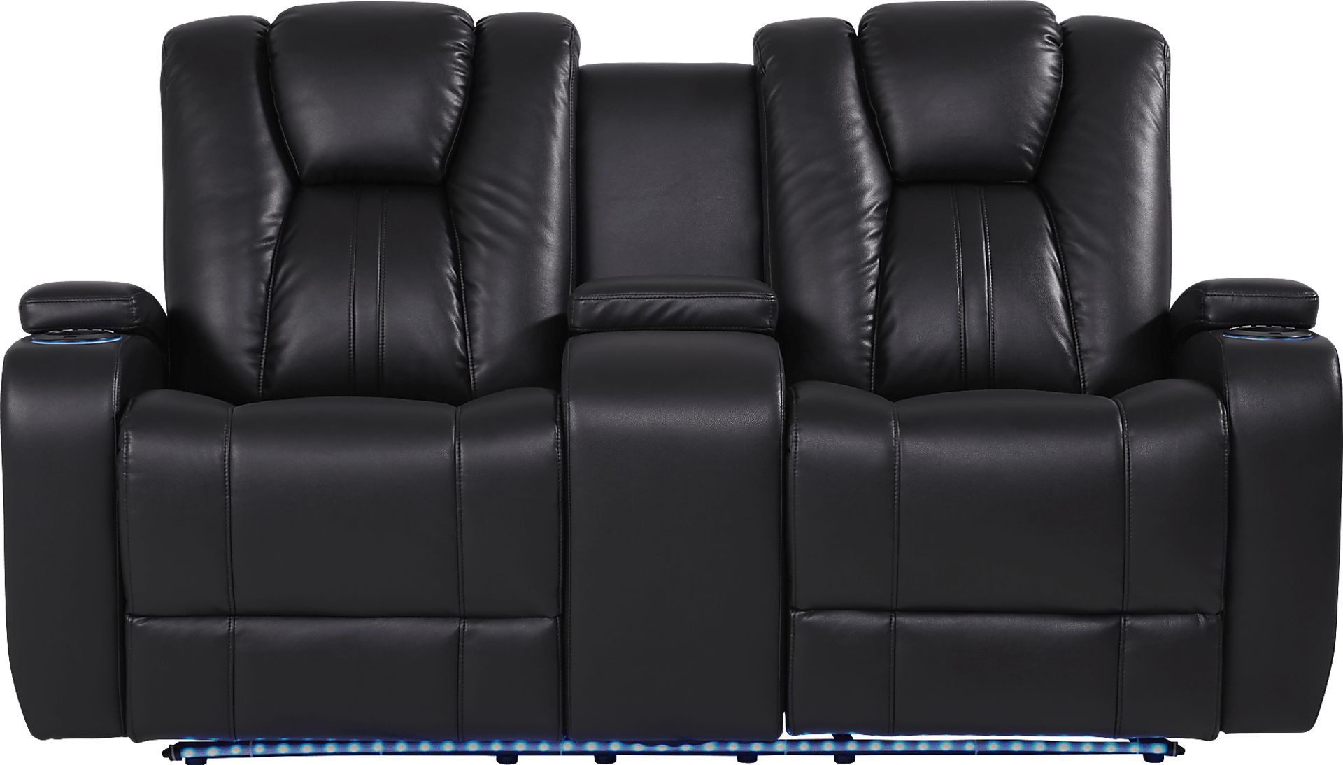 Kingvale Court Black Dual Power Reclining Console Loveseat - Image 1