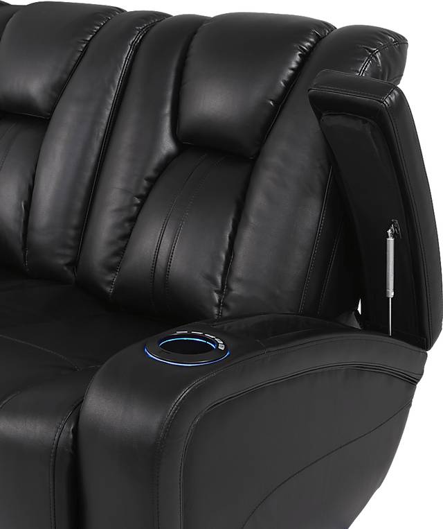 Kingvale Court Black 7 Pc Living Room with Dual Power Reclining Sofa - Thumbnail - Image 3