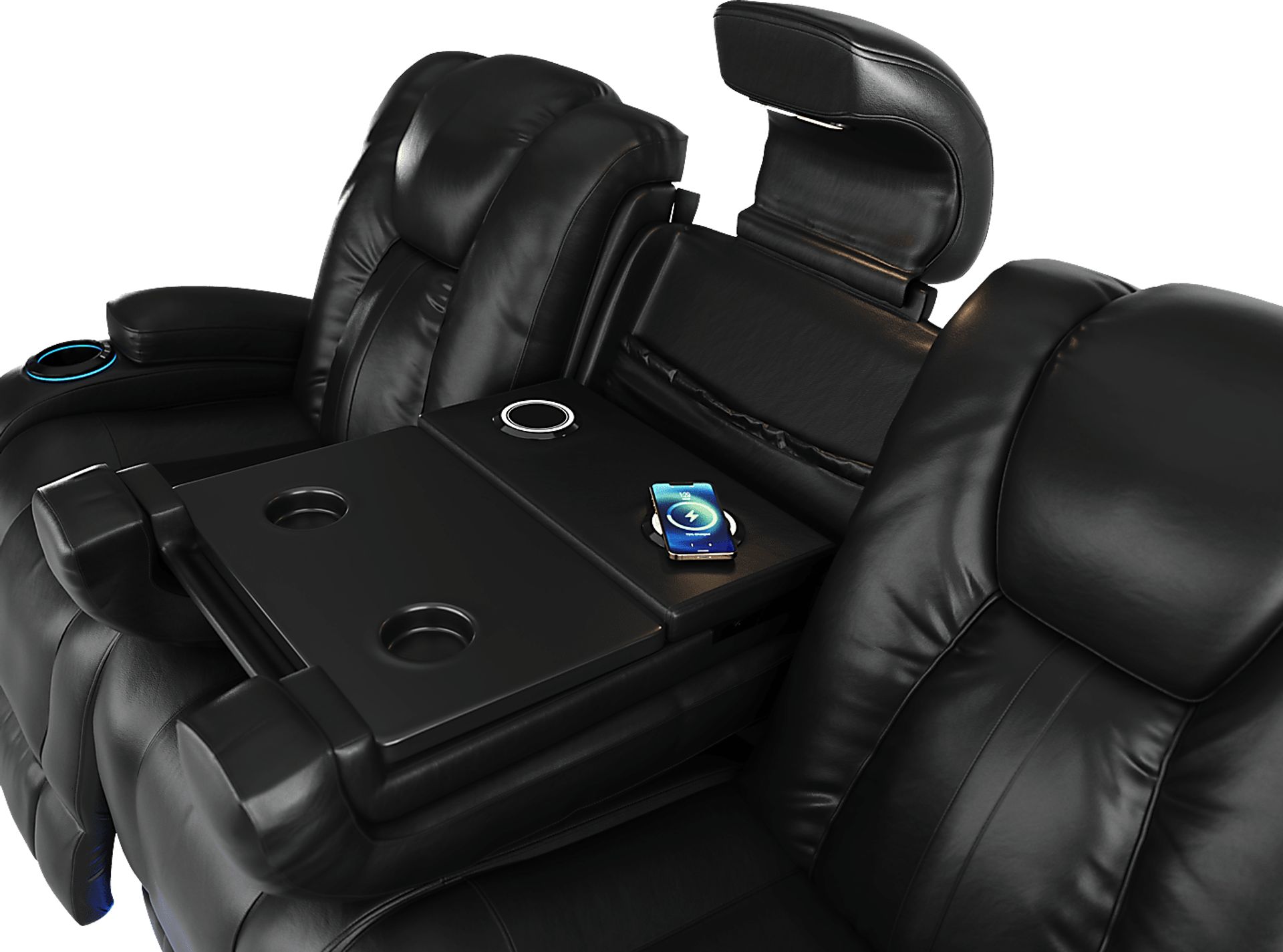 Kingvale Court Black 7 Pc Living Room with Dual Power Reclining Sofa - Image 6