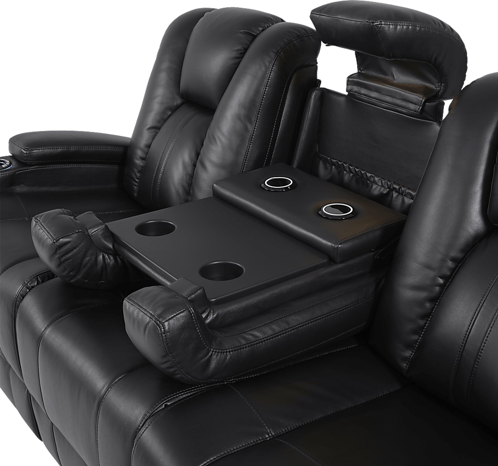 Kingvale Court Black Dual Power Reclining Sofa - Image 3