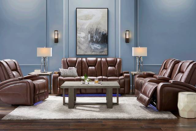 Kingvale Court Mocha 8 Pc Dual Power Reclining Living Room - Thumbnail - Image 1
