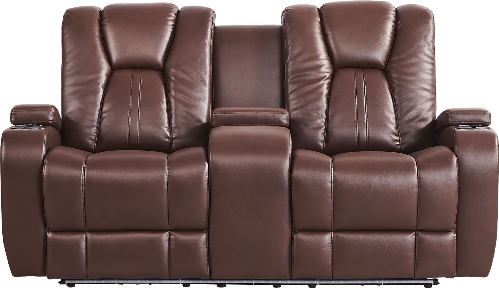 Kingvale Court Mocha Dual Power Reclining Console Loveseat - Image 1