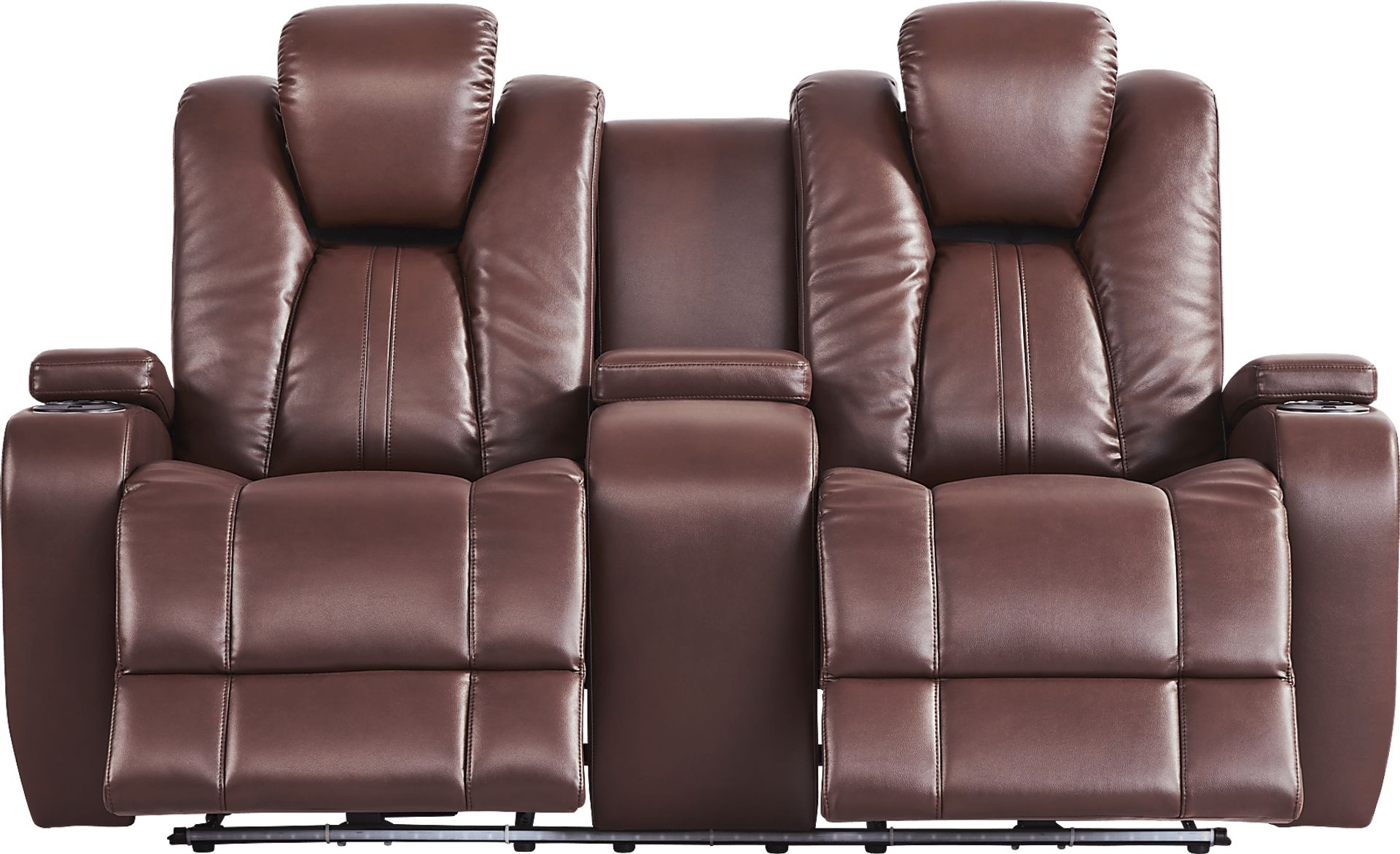 Kingvale Court Mocha Dual Power Reclining Console Loveseat - Image 1