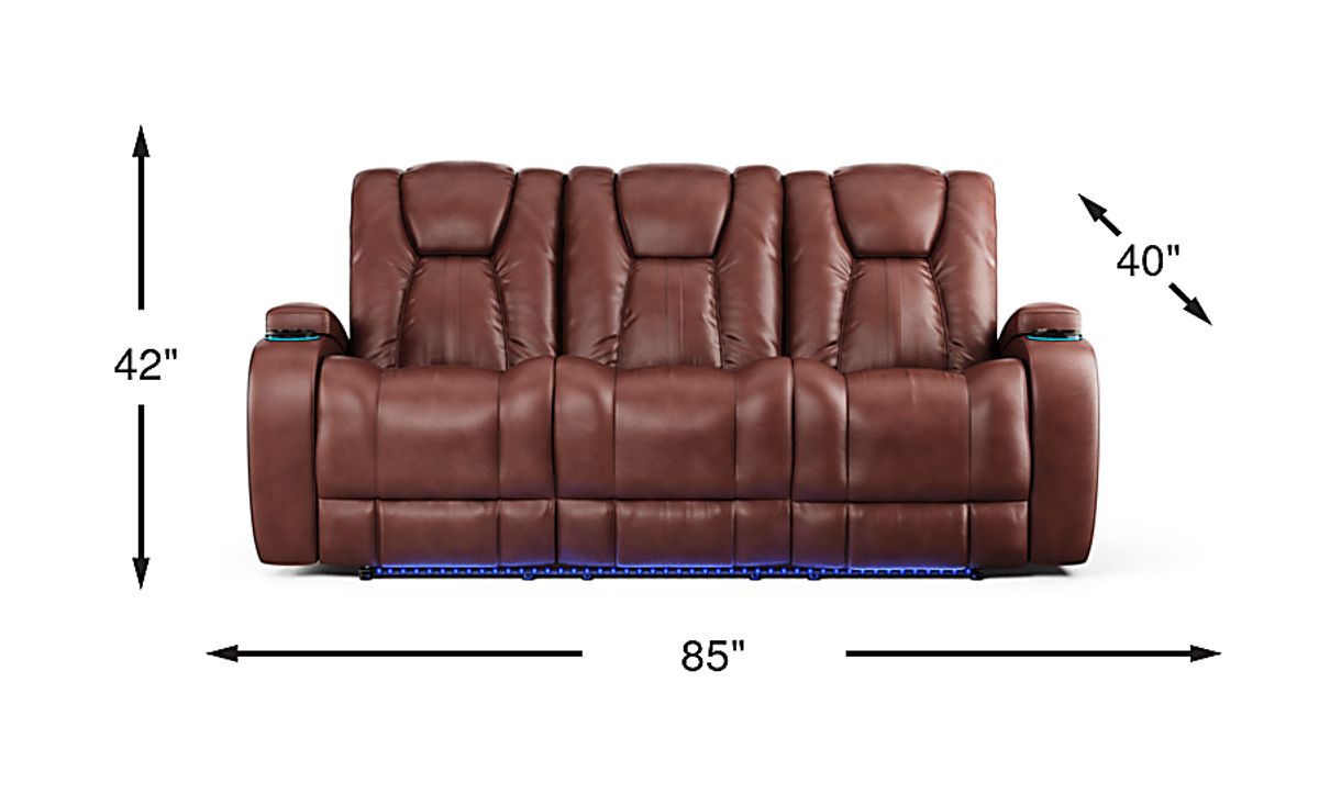 Kingvale Court Mocha Brown Polyester Fabric Dual Power Reclining Sofa