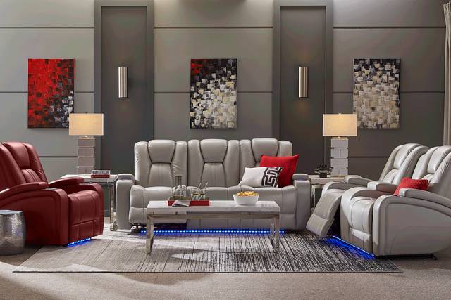 Kingvale Court Platinum Dual Power Reclining Console Loveseat - Thumbnail - Image 2