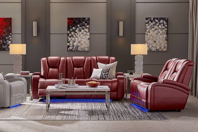 Kingvale Court Red 2 Pc Living Room with Dual Power Reclining Sofa - Thumbnail - Image 1