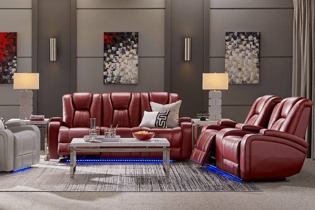 Kingvale Court Red Dual Power Reclining Console Loveseat - Thumbnail - Image 2