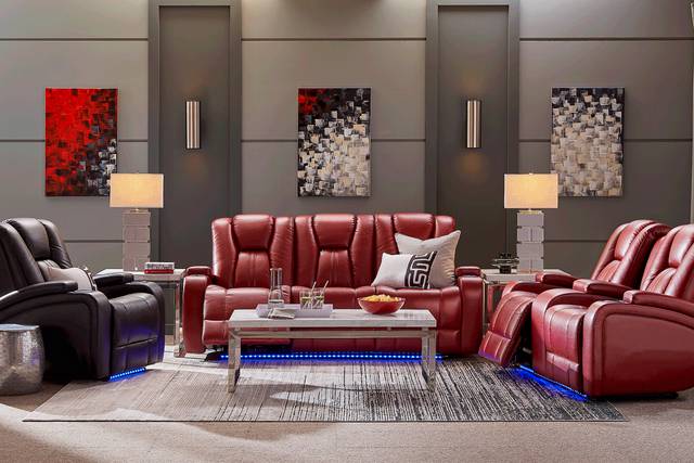 Kingvale Court Red 5 Pc Dual Power Reclining Living Room - Thumbnail - Image 1