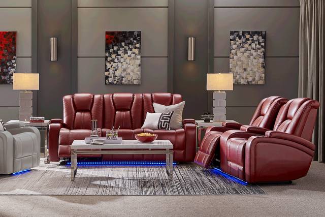 Kingvale Court Red 7 Pc Dual Power Reclining Living Room - Thumbnail - Image 1