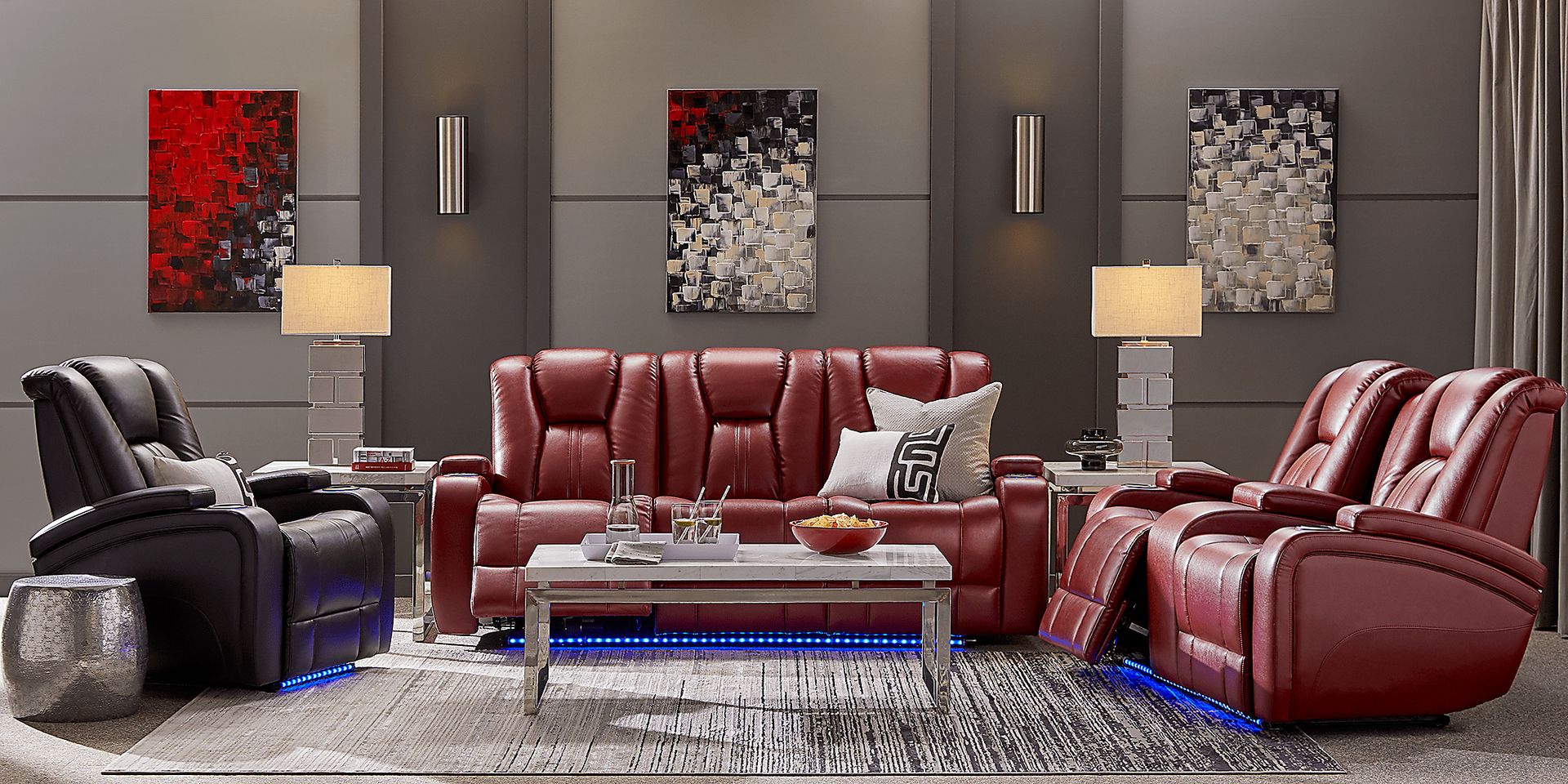 Kingvale Court Red 7 Pc Reclining Living Room - Image 1