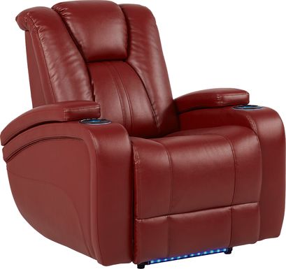Kingvale Court Red Dual Power Recliner