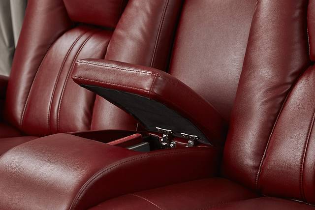 Kingvale Court Red Dual Power Reclining Console Loveseat - Thumbnail - Image 4