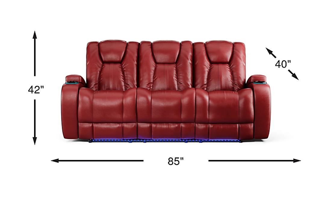 Kingvale Court Red Dual Power Reclining Sofa