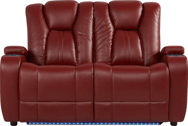 Kingvale Court Red Loveseat - Thumbnail - Image 1
