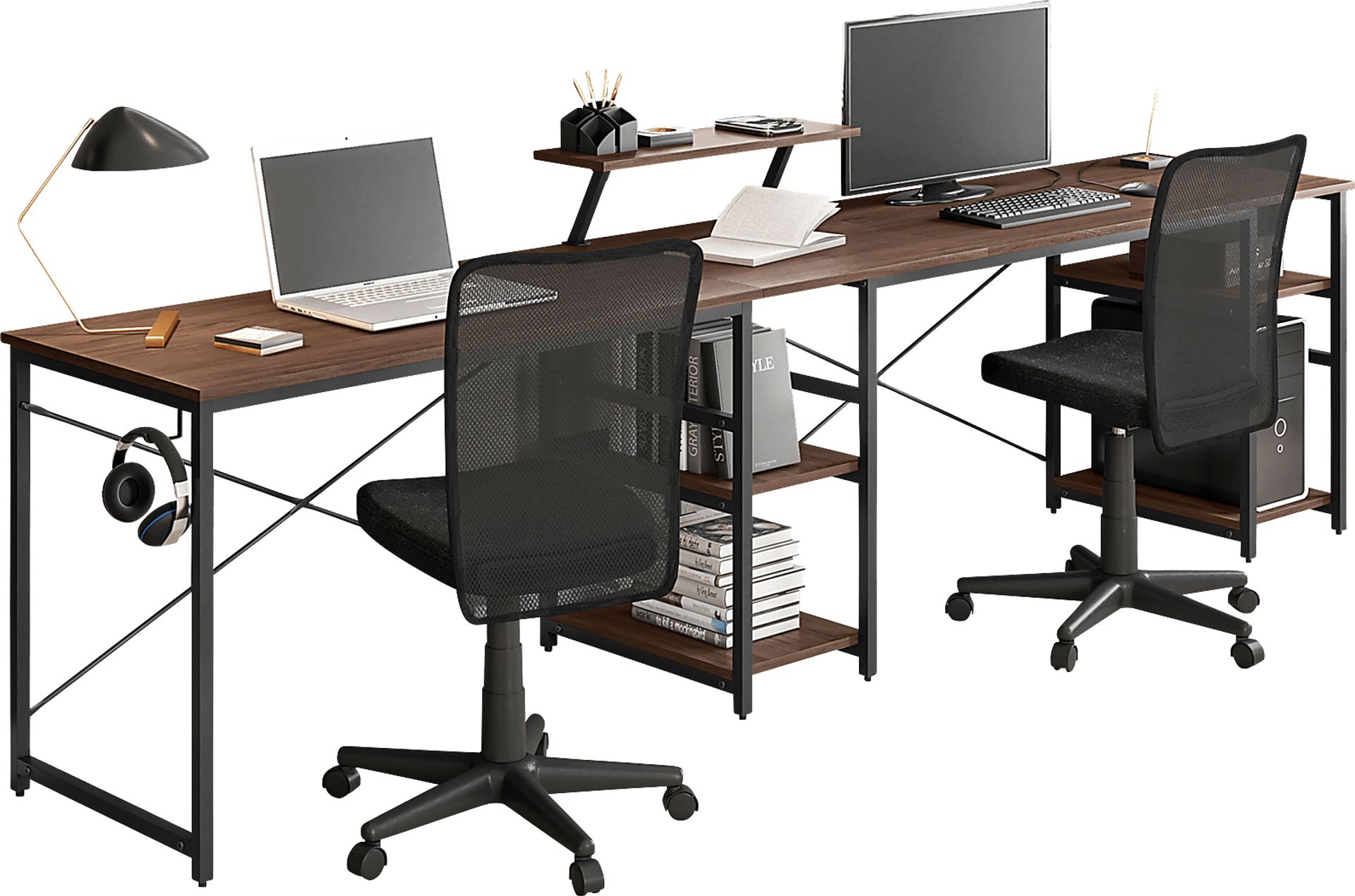 Kinigar Walnut Storage Desk - Image 13
