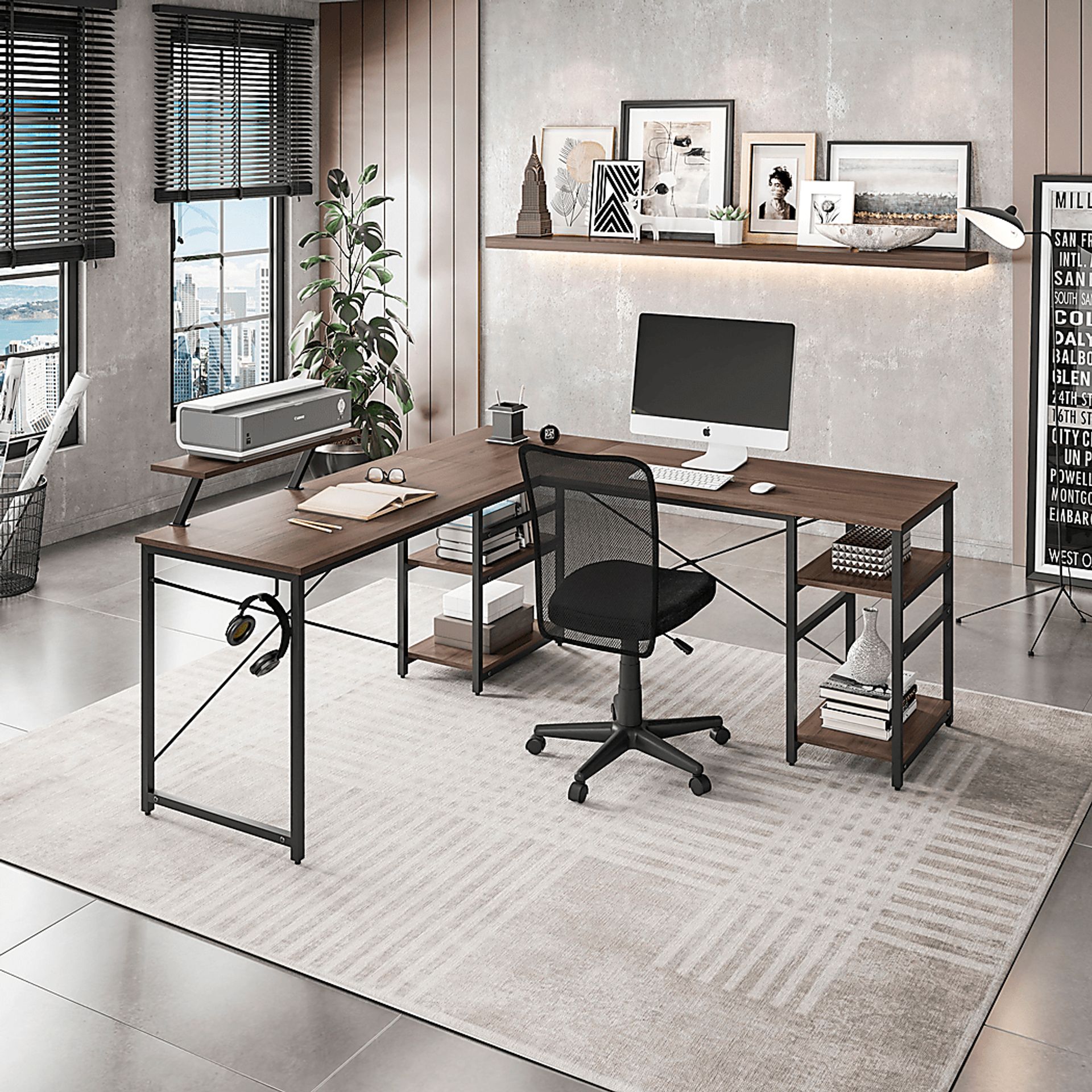 Kinigar Walnut Storage Desk - Image 2