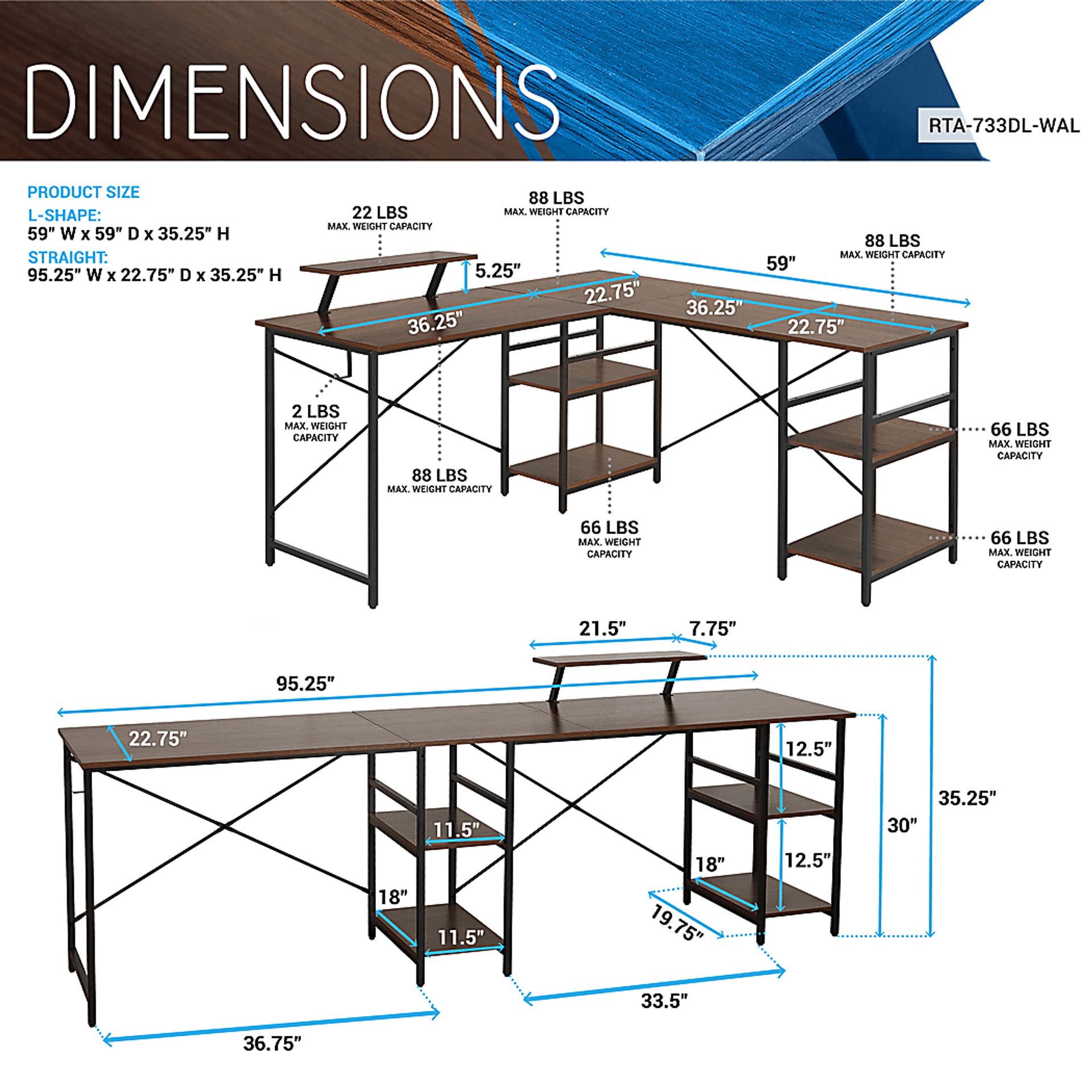 Kinigar Walnut Storage Desk - Image 4