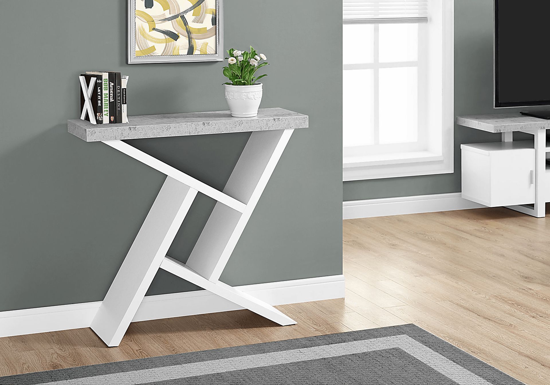 Kinkaide White Console Table - Image 2