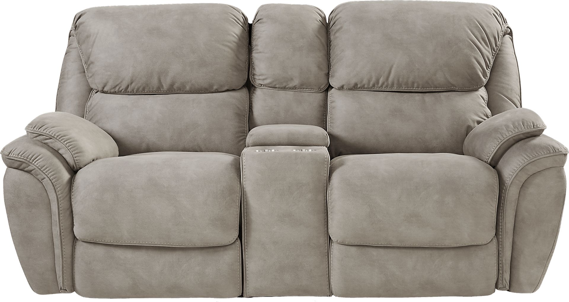 Kinley Beige Reclining Console Loveseat - Image 1