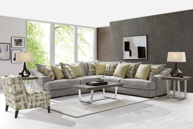 Kinley Gray 6 Pc Sectional Living Room - Thumbnail - Image 1