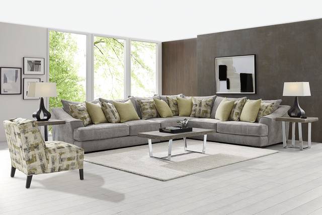 Kinley Gray 7 Pc Sectional Living Room - Thumbnail - Image 1