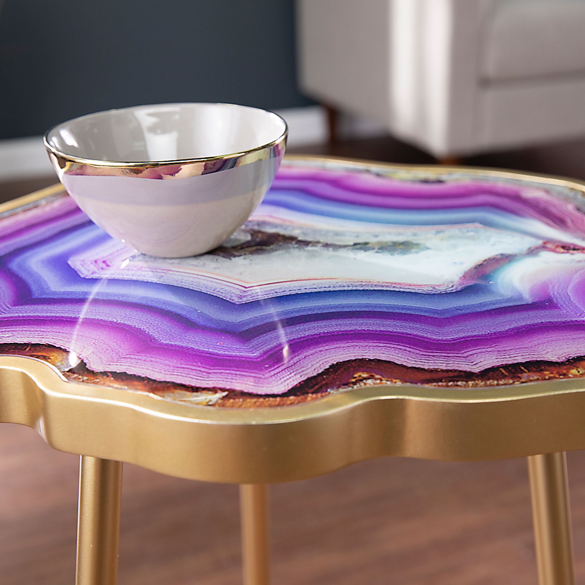 Kinzieway Purple Accent Table - Image 3