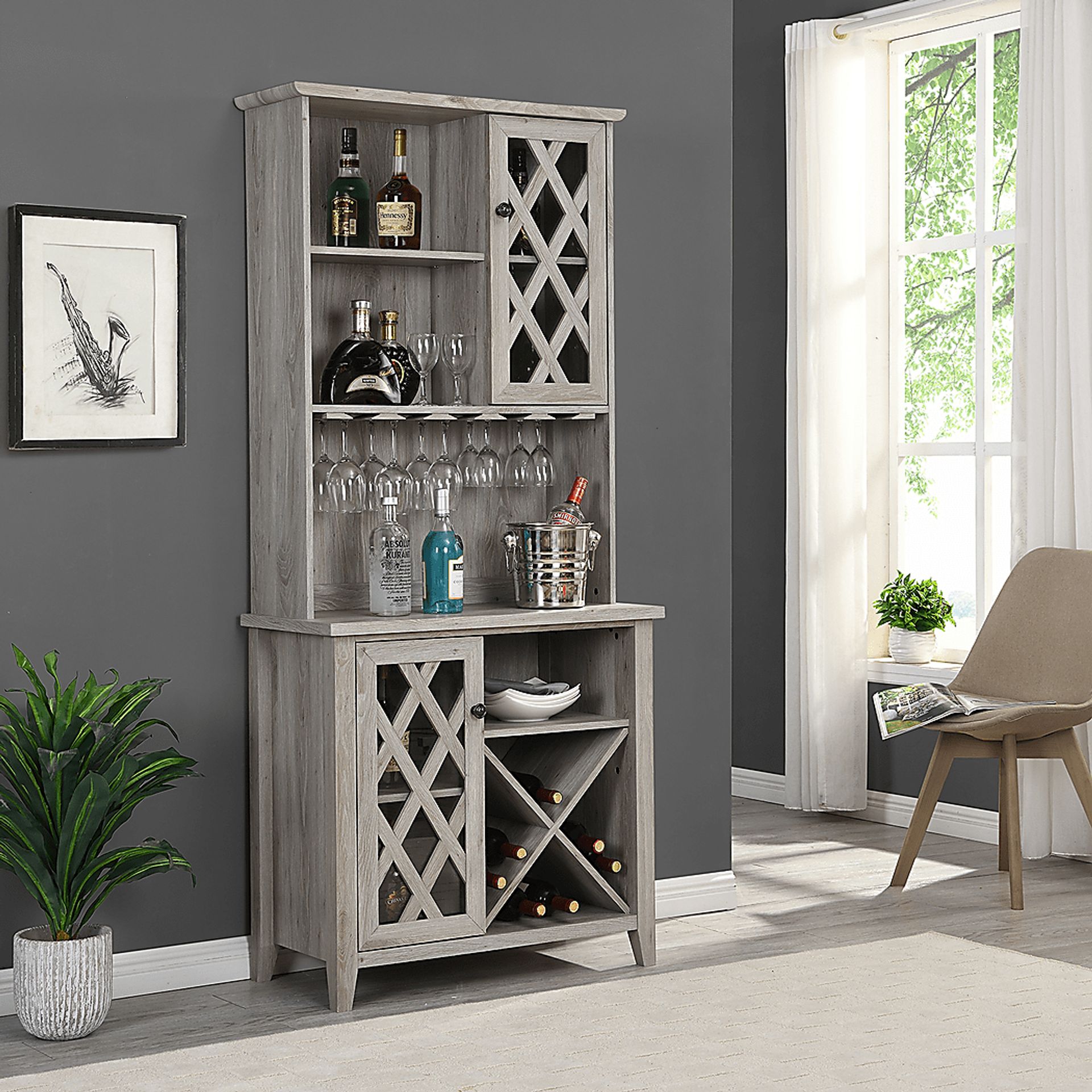 Kinzua Gray Bar Cabinet - Image 4