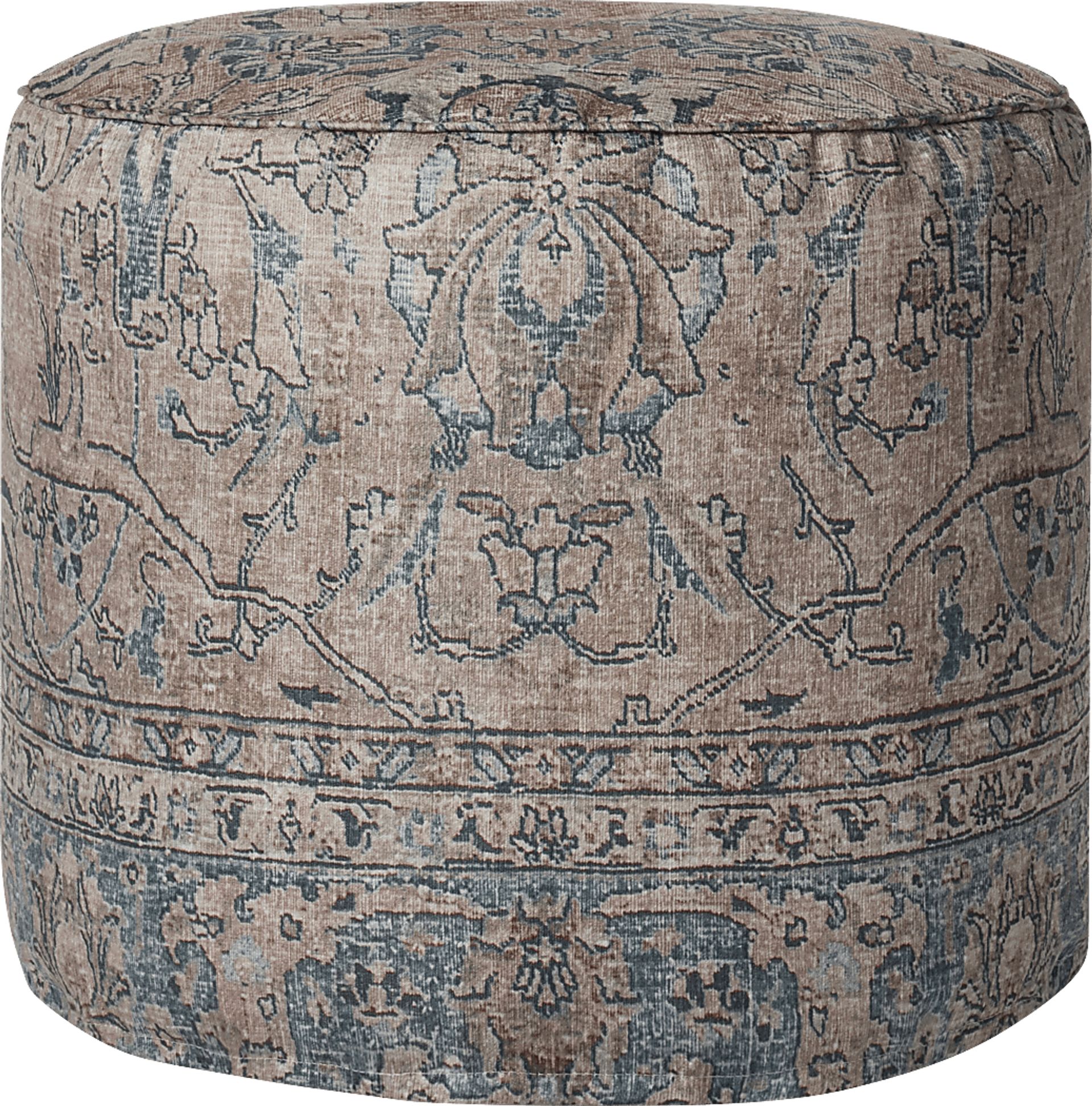 Kiona Taupe Pouf - Image 1