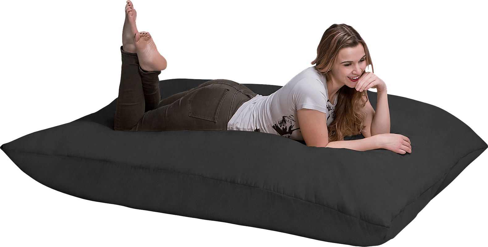 Kids Kiri Black Large Bean Bag and Floor Pillow