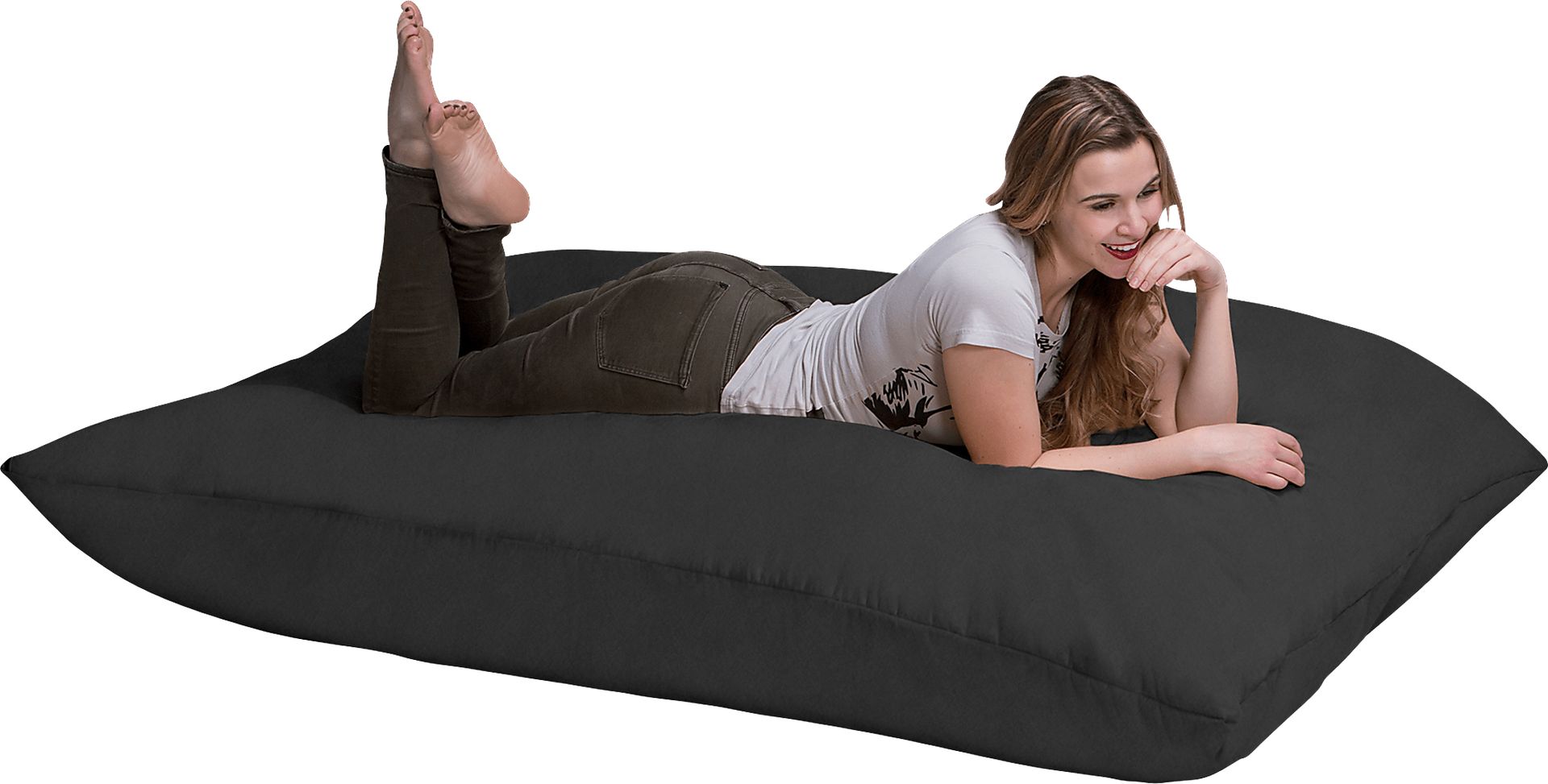 Kids Kiri Black Large Bean Bag and Floor Pillow - Image 1