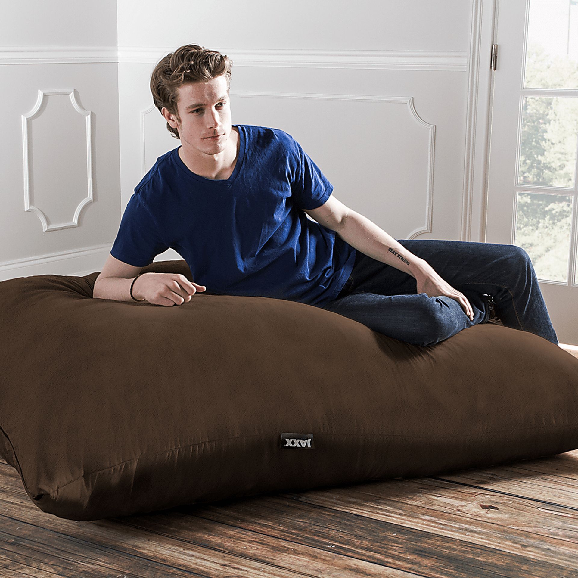 Kids Kiri Brown Large Bean Bag and Floor Pillow - Image 3