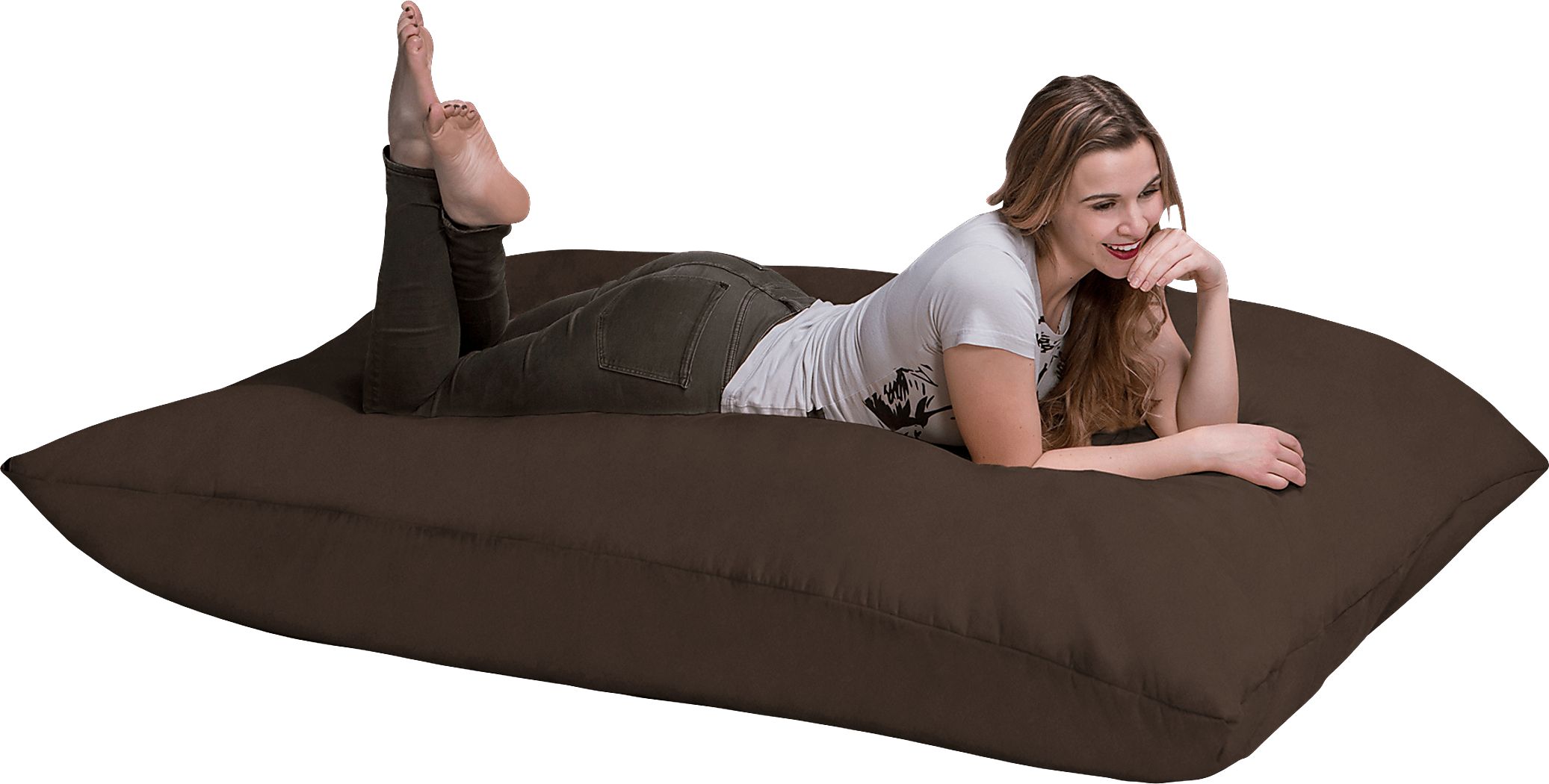 Kids Kiri Brown Large Bean Bag and Floor Pillow