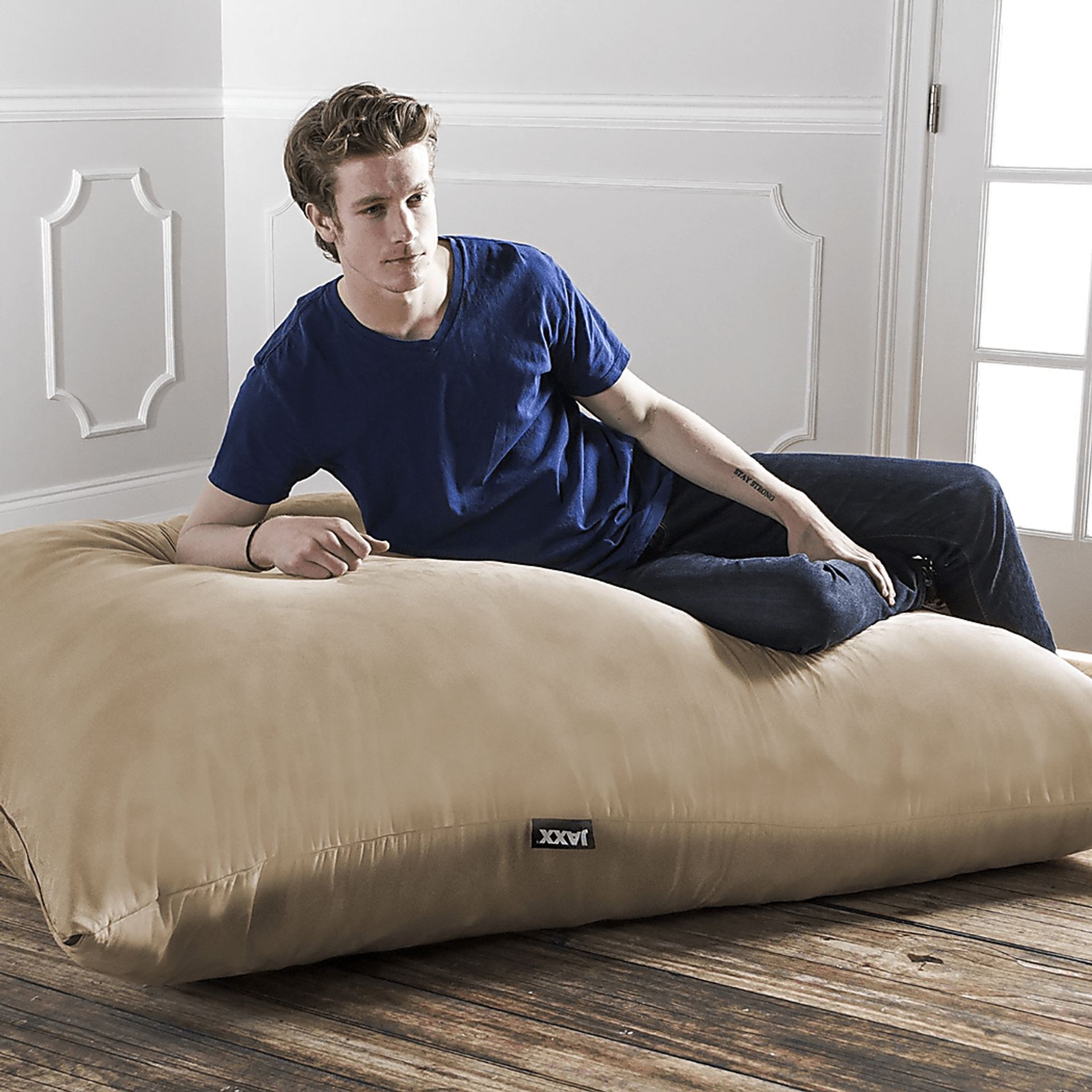 Kids Kiri Camel Large Brown Bean Bag and Floor Pillow - Image 3
