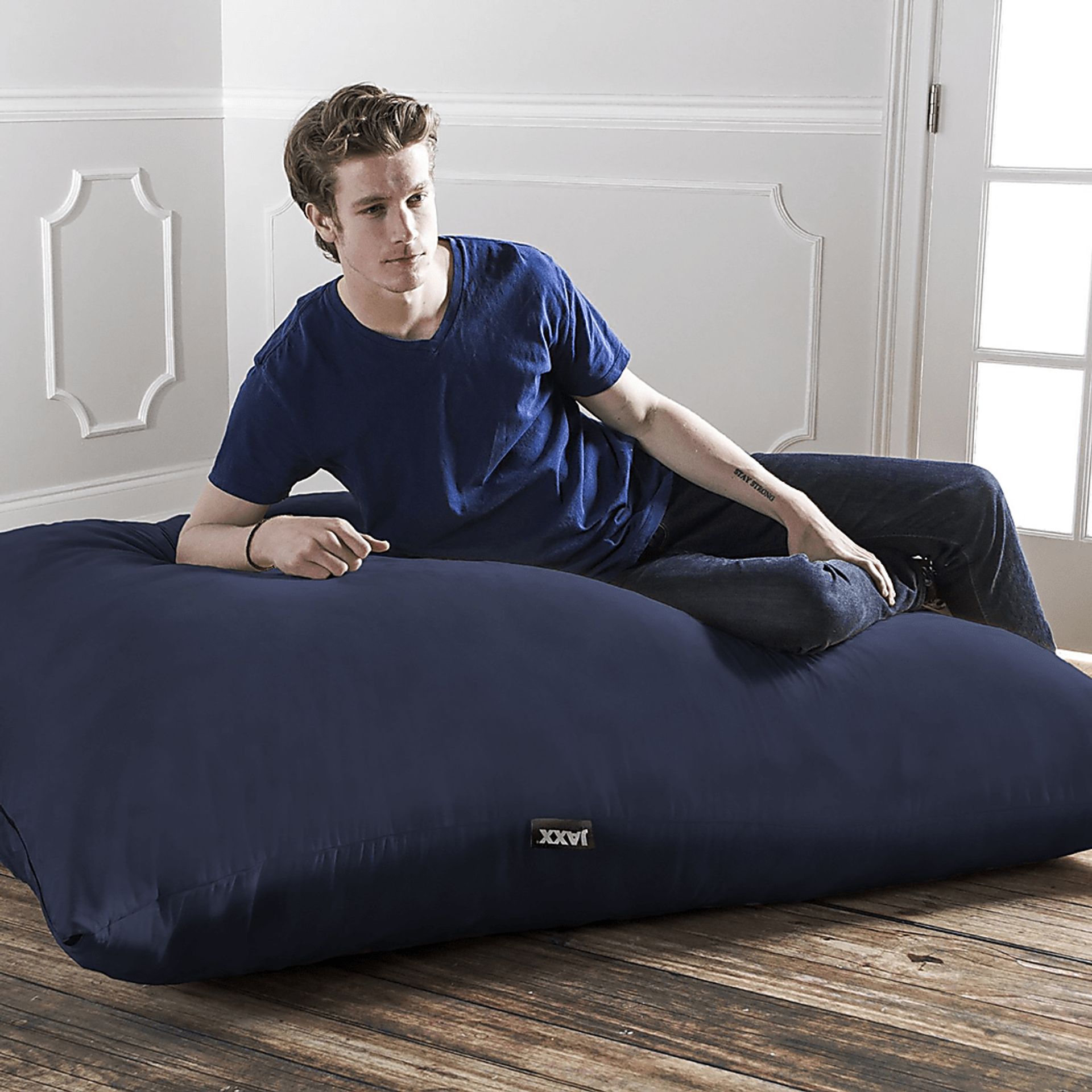Kids Kiri Navy Large Bean Bag and Floor Pillow - Image 3