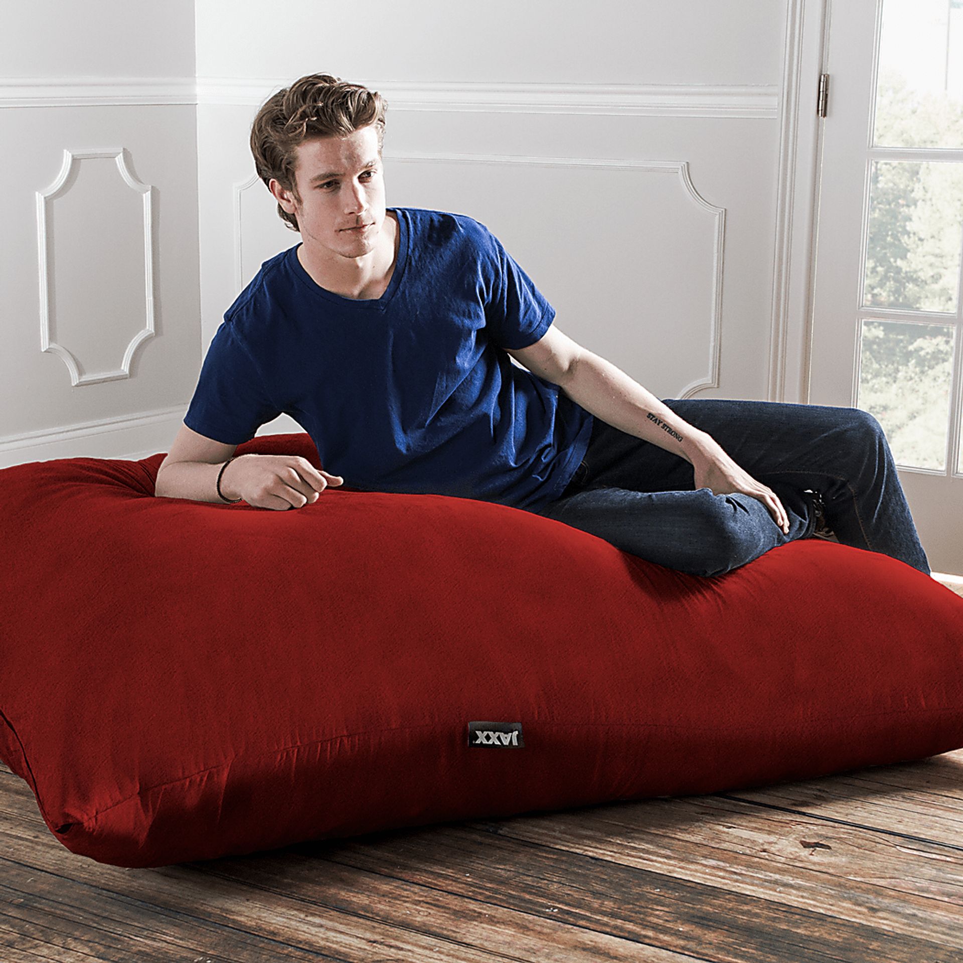 Kids Kiri Red Large Bean Bag and Floor Pillow - Image 3