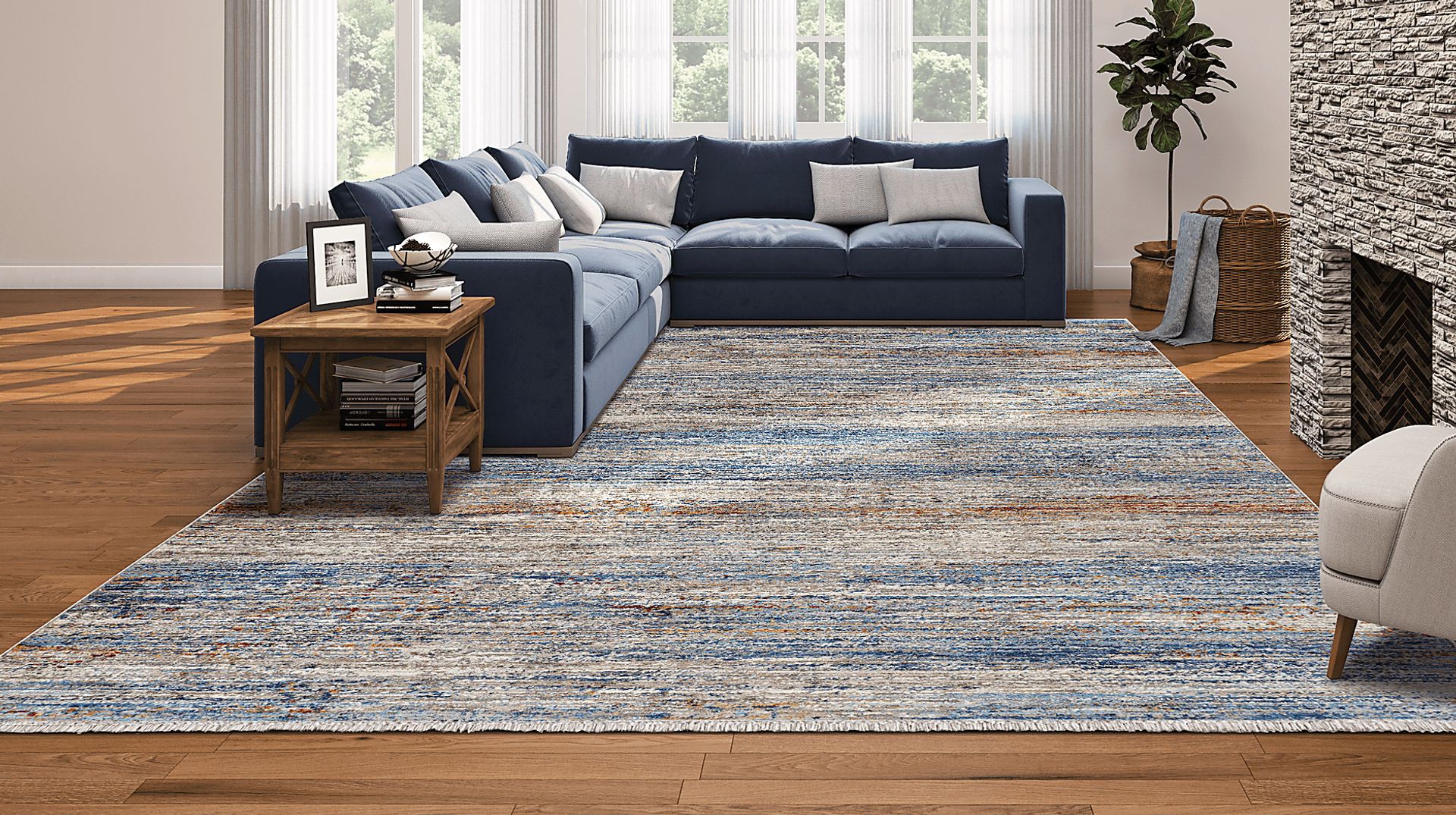Kirkfell Denim 5'3 x 7'6 Rug - Image 2
