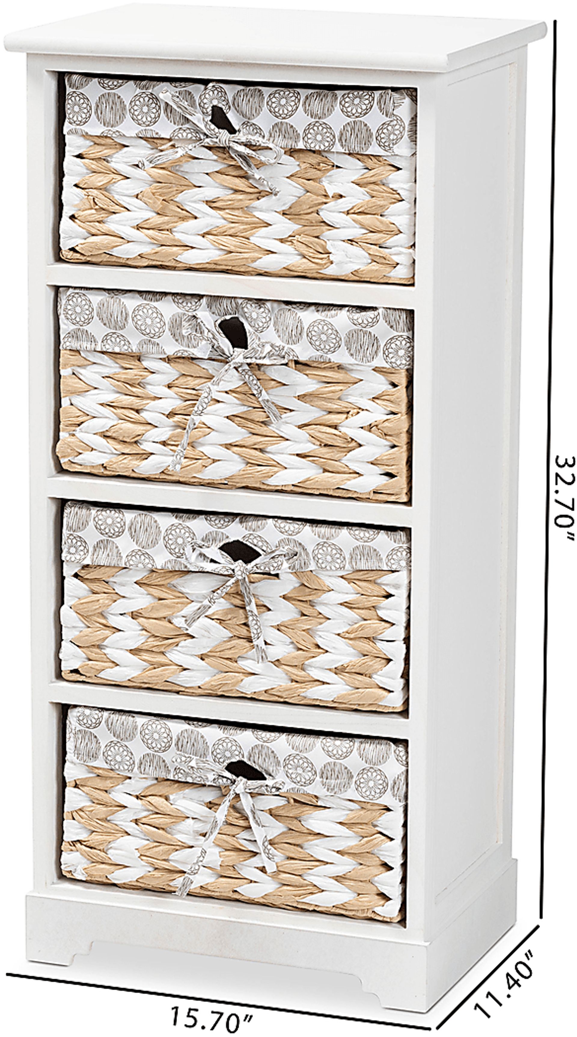Kirklees White 4 Basket Storage Unit - Image 9