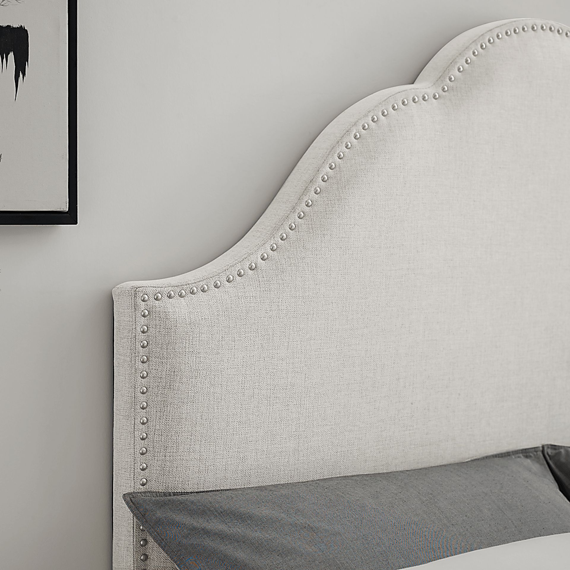 Kirksey Light Beige King/California King Upholstered Headboard - Image 6