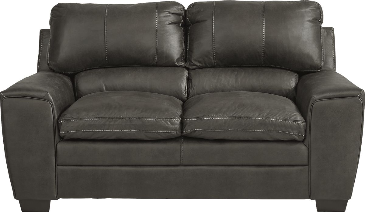 Kirkton 2 Pc Gray Polyester Fabric Living Room Set With Sofa, Loveseat ...