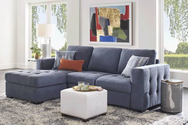 Kirkwell Blue 2 Pc Sleeper Sectional - Thumbnail - Image 2