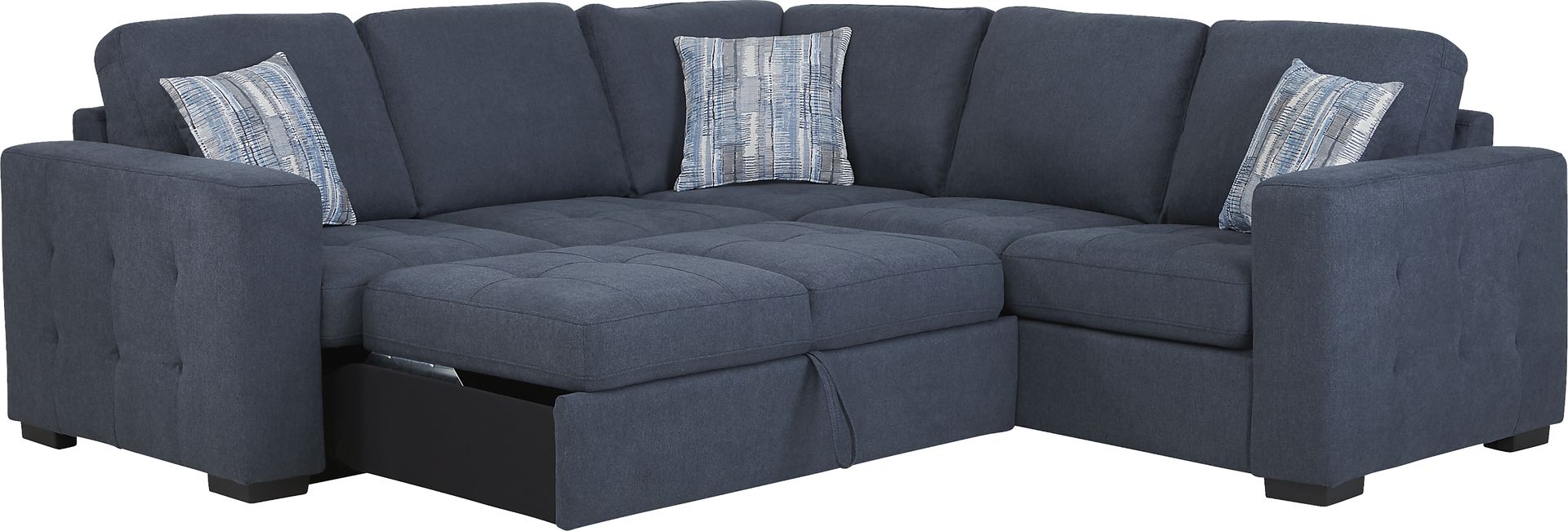 Kirkwell Blue 2 Pc Sleeper Sectional - Image 3