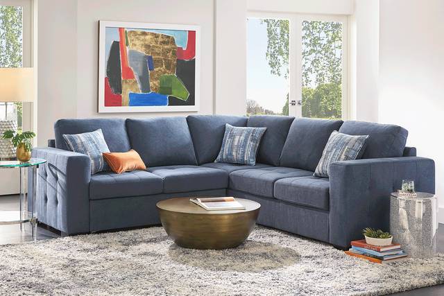 Kirkwell Blue 2 Pc Sleeper Sectional - Thumbnail - Image 2