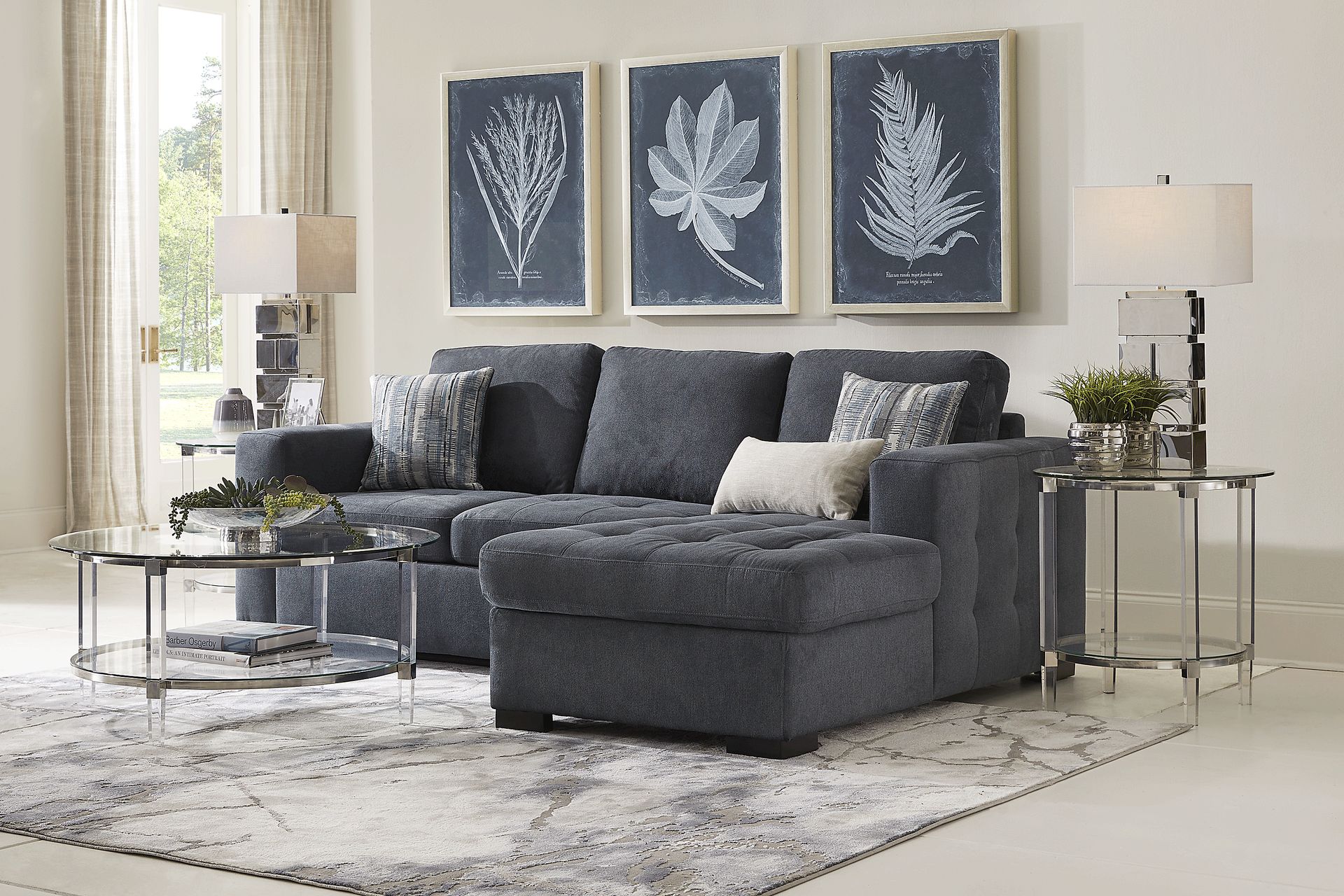 Kirkwell Blue 2 Pc Sleeper Sectional - Image 2