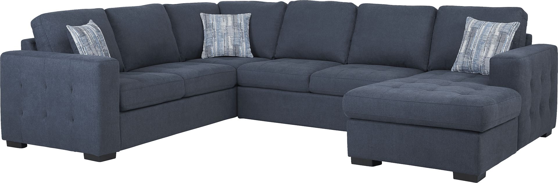 Kirkwell Blue 3 Pc Sleeper Sectional - Image 1