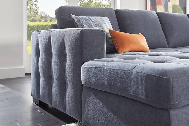 Kirkwell Blue 3 Pc Sleeper Sectional - Thumbnail - Image 3