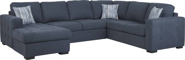 Kirkwell Blue 3 Pc Sleeper Sectional - Thumbnail - Image 1