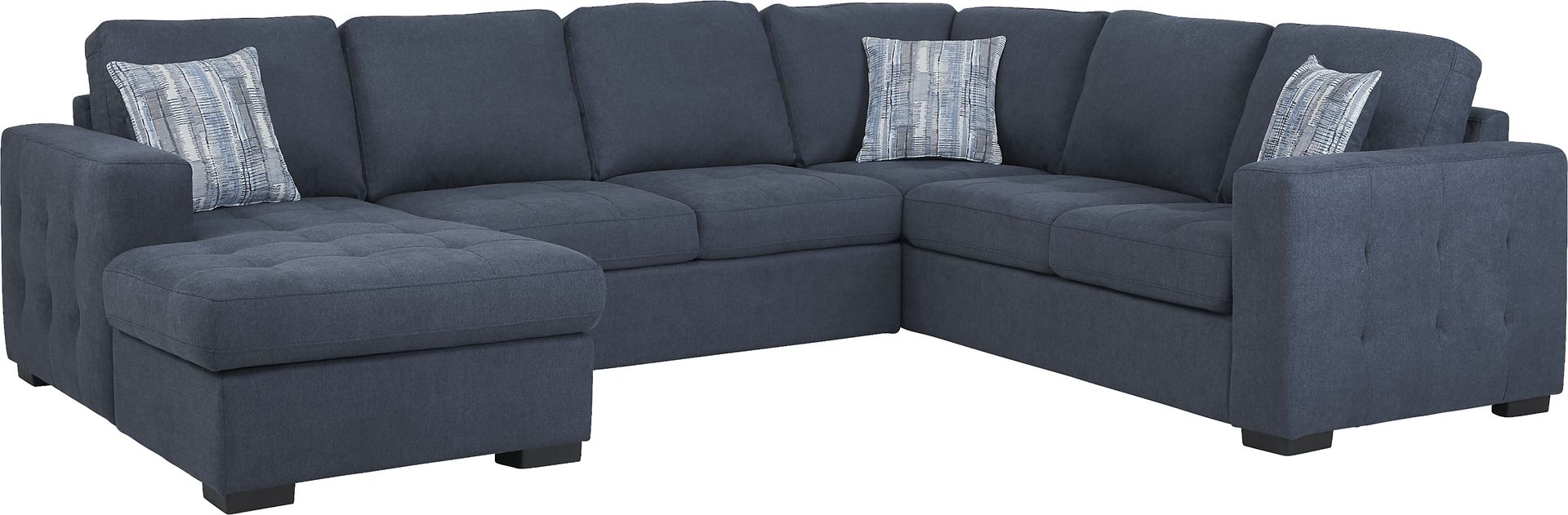 Kirkwell Blue 3 Pc Sleeper Sectional - Image 1