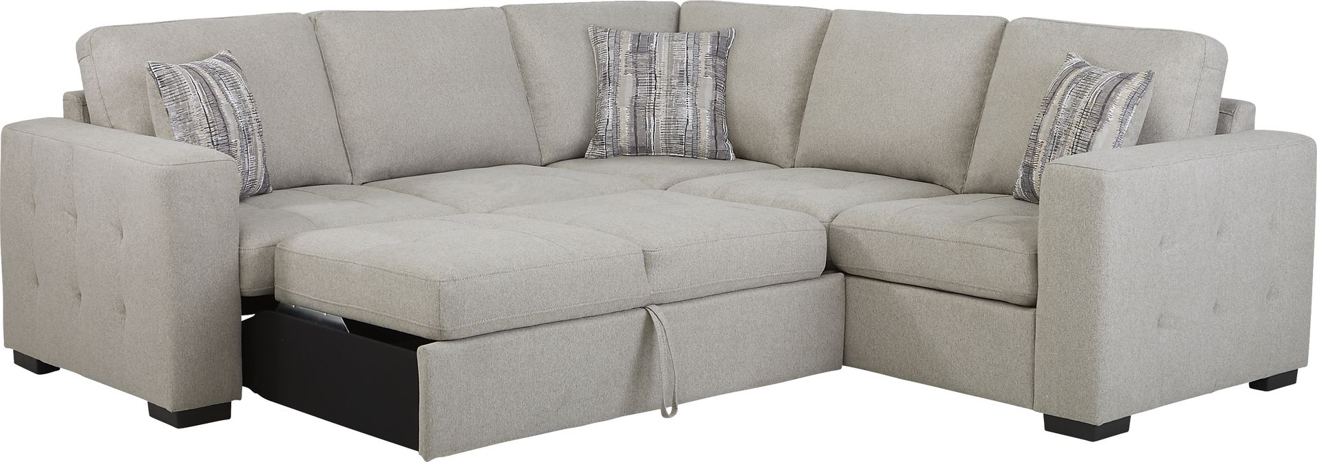 Kirkwell Gray 2 Pc Sleeper Sectional - Image 3
